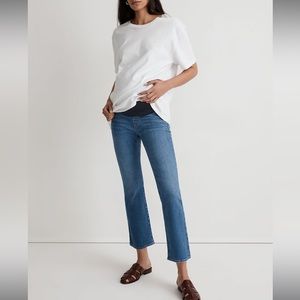 Madewell Maternity Over-the-Belly Kick Out Crop Jeans Cherryville Wash Size 26